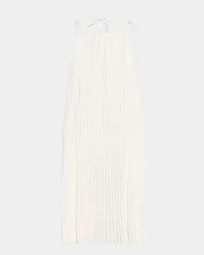 Vince Pleated A-line Halter Dress With Pockets