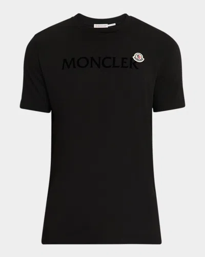 Moncler Men T-shirt With Flocked Cotton Logo