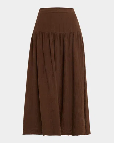 Xirena Evelyn A-line Cotton Gauze Midi Skirt