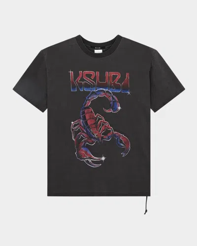Ksubi Venom Ekcess Faded Oversized Graphic Tee In Black
