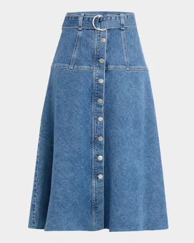 Rails Loma Belted Denim Midi Skirt