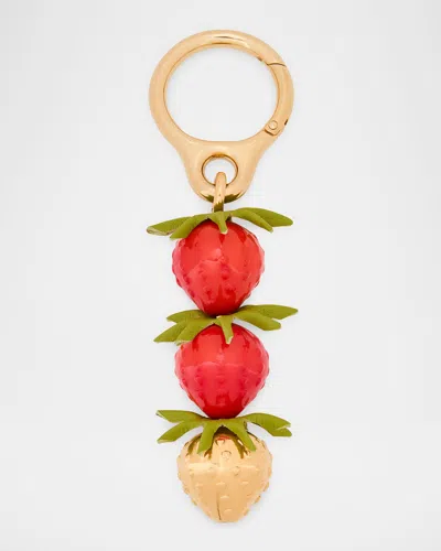 Loewe Strawberry Bag Charm In Acetate And Brass