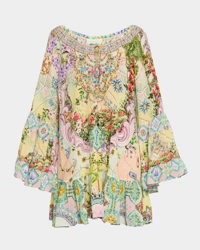 Camilla A Line Frill Dress Just Coasting In Multi