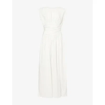4th & Reckless Womens White Harper Sleeveless Cotton-poplin Maxi Dress In White