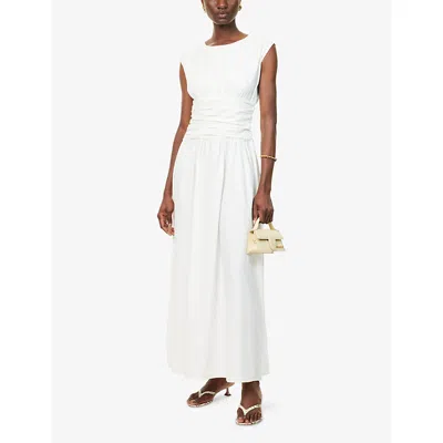 4th & Reckless Womens White Harper Sleeveless Cotton-poplin Maxi Dress In White
