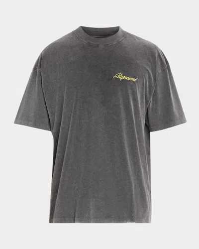 Represent Script Logo T-shirt In Gray