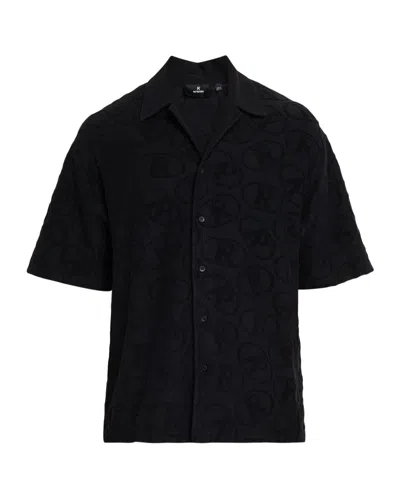 Represent Men's Towelling R Logo Short-sleeve Shirt In Black