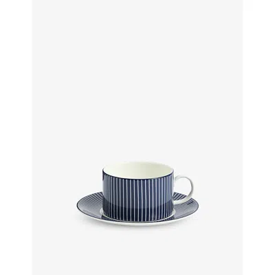 Wedgwood Gio Pinstripe Bone-china Teacup And Saucer 220ml