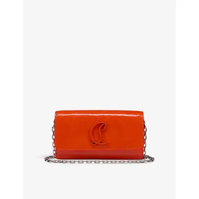 Christian Louboutin Womens Magma Loubi54 Leather Wallet On Chain