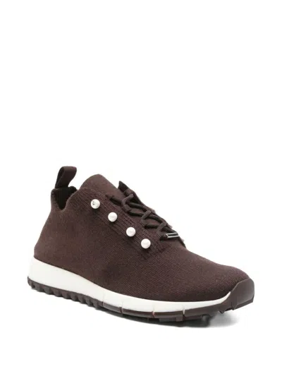 Jimmy Choo Women Veles Pearl Embellished Sneakers In Brown