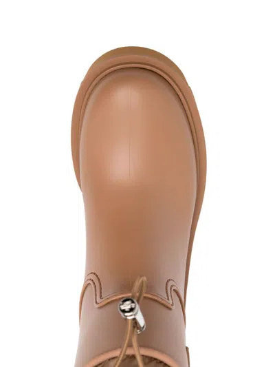 Moncler Kickstream Rain Boots In Brown