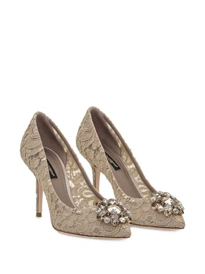 Dolce & Gabbana With Heel Beige In Gold