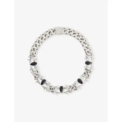 Vitaly Mens Silver Oblivion Stainless Steel And Crystal Necklace