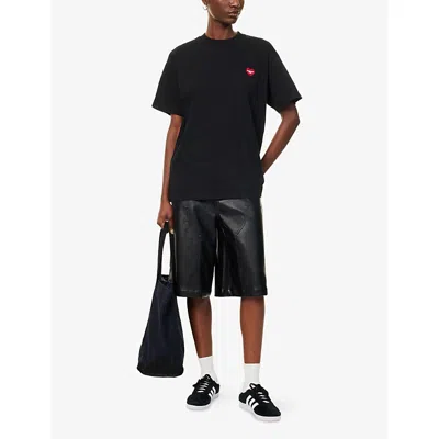 Carhartt Omens Black Heart Embroidered Cotton T-shirt In Black