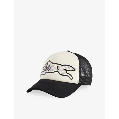 Icecream Mens White Polka Dot Running Dog Woven Trucker Cap Xs
