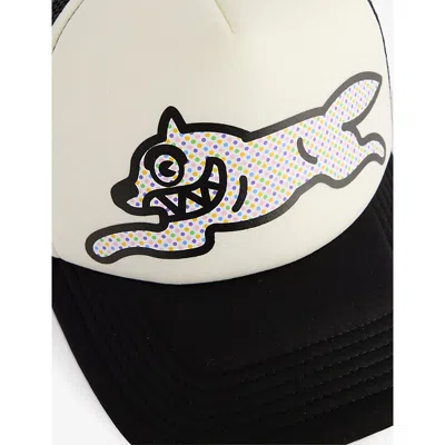 Icecream Mens White Polka Dot Running Dog Woven Trucker Cap Xs