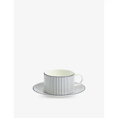 Wedgwood Gio Pinstripe Bone-china Teacup And Saucer 220ml