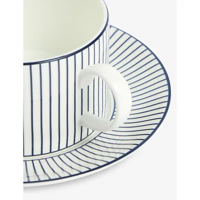 Wedgwood Gio Pinstripe Bone-china Teacup And Saucer 220ml