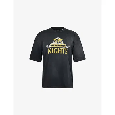 Amiri Night Graphic Print Crew Neck Short Sleeves