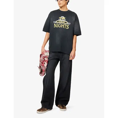 Amiri Night Graphic Print Crew Neck Short Sleeves