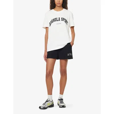 Adanola Womens Black Ada Drawstring Cotton-jersey Shorts