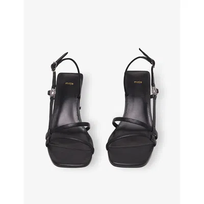 Maje 80mm Leather Sandals In Black