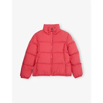Moncler Pink Cermasa Padded Shell-down Jacket 4-14 In Red
