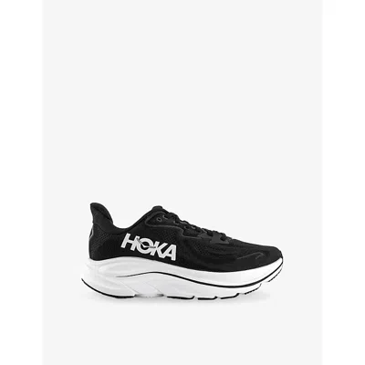 Hoka Clifton 10 Rubber-trimmed Jacquard Running Sneakers In Black