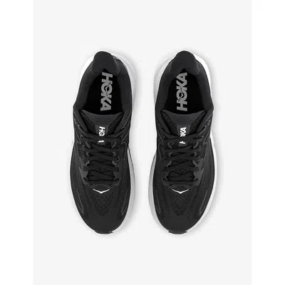 Hoka Clifton 10 Rubber-trimmed Jacquard Running Sneakers In Black