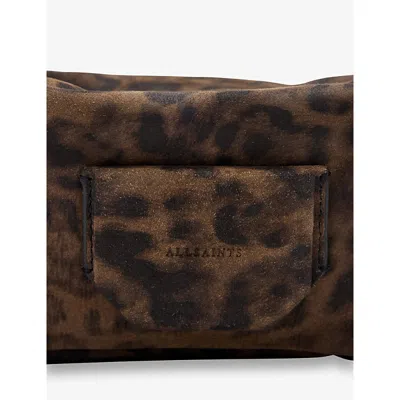 Allsaints Womens Leopard Brown Madea Leopard Leather Cross-body Bag