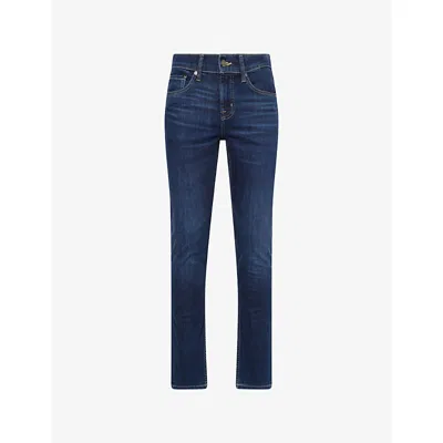 7 For All Mankind Ens Sateen Gunmetal Slimmy Fairfield Slim-fit-stretch-denim Jeans