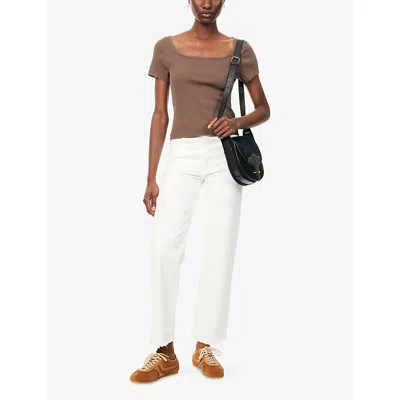 Levi's Womens Garment Dye Bracken Essential Square-neck Cotton-jersey T-shirt In Neutral