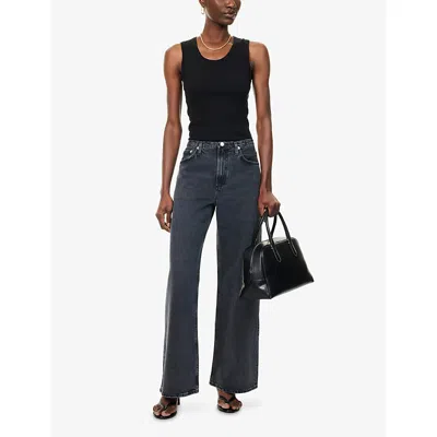 Agolde Womens Symbolic (md Wsh Blk) Keira Wide-leg Denim Jeans