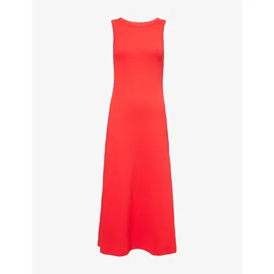 Me And Em And Em Womens Lipstick Red Ultimate Vest Cotton-jersey Midi Dress