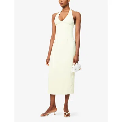 Odd Muse Womens Lime Cream The Ultimate Muse V-neck Woven Midi Dress Xs