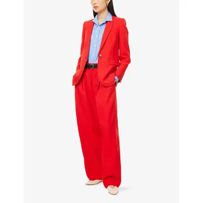 Me And Em And Em Womens Lipstick Red Exaggerated Tapered Relaxed-fit Tapered Woven Trousers
