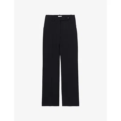 Claudie Pierlot Womens Bleus Tailored Straight-leg Mid-rise Woven Trousers
