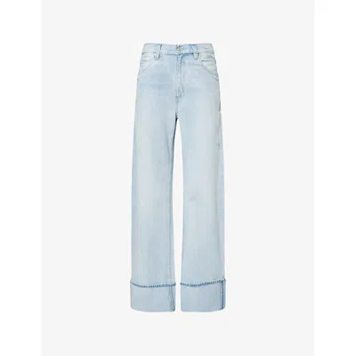 Paige Womens Flowers Distressed Arellia Barrel-leg Denim Jeans