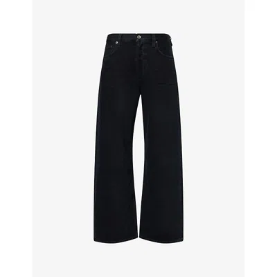 Agolde Womens Crushed Low Slung Baggy Denim Jeans
