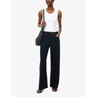 Agolde Womens Crushed Low Slung Baggy Denim Jeans