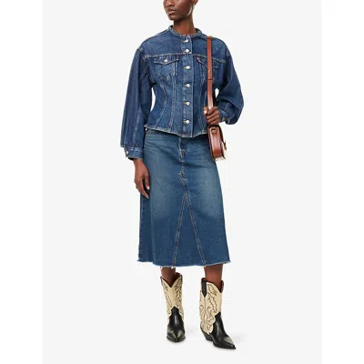 Levi's Womens Wonderlust No Tack Sculpted Trucker Denim Jacket