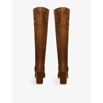 Gianvito Rossi Womens Tan Glen 85 Heeled Suede Knee-high Boots Eur 38/5 Uk
