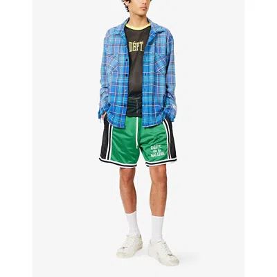 Gallery Dept. Miami Court Straight-leg Logo-embroidered Striped Mesh Shorts