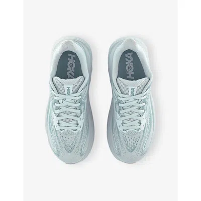 Hoka Womens Droplet Druzy F Clifton 10 Knitted Low-top Trainers Eur 40.5 / 7.5 Uk In Gray
