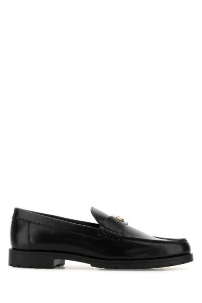 Coach Black Leather Jocelyn Loafers In Black