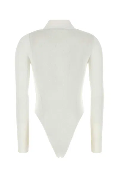 Self-portrait White Viscose Bodysuit