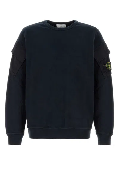 Stone Island Cotton Sweatshirt In Blue