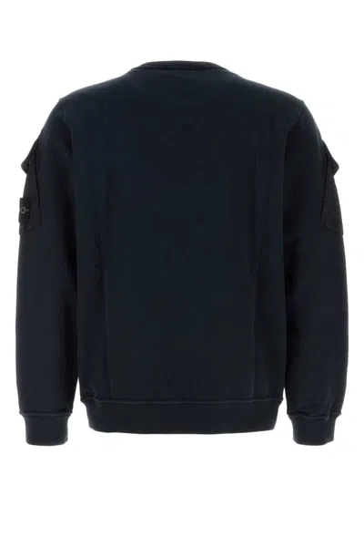 Stone Island Cotton Sweatshirt In Blue