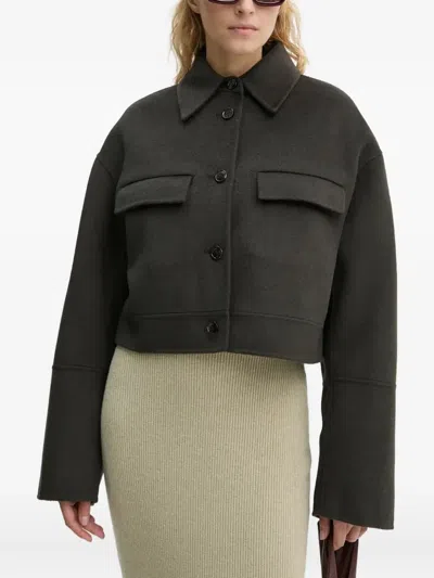Nanushka Buttoned Flap-pocket Jacket In Black
