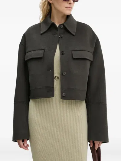Nanushka Buttoned Flap-pocket Jacket In Black